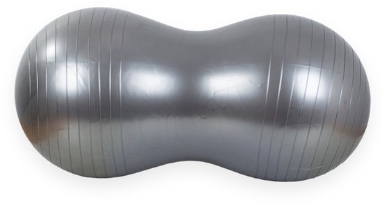 Padisport - Peanut Yoga Bal 90x45cm - zwangerschapsbal - yoga bal inclusief pomp - fitnessbal - pilates bal - yoga bal zilver - yoga bal 90 cm - yoga - fitness - zilver