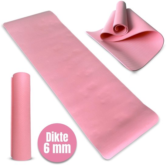 Padisport TPE Yogamat Licht Roze – Pilates Mat – Yoga Mat Anti Slip - Yogamat - Fitnessmat van Padisport