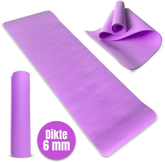 Padisport TPE Yogamat Paars – Pilates Mat – Yoga Mat Anti Slip - Pilatesmat - Yogamat - Fitnessmat van Padisport