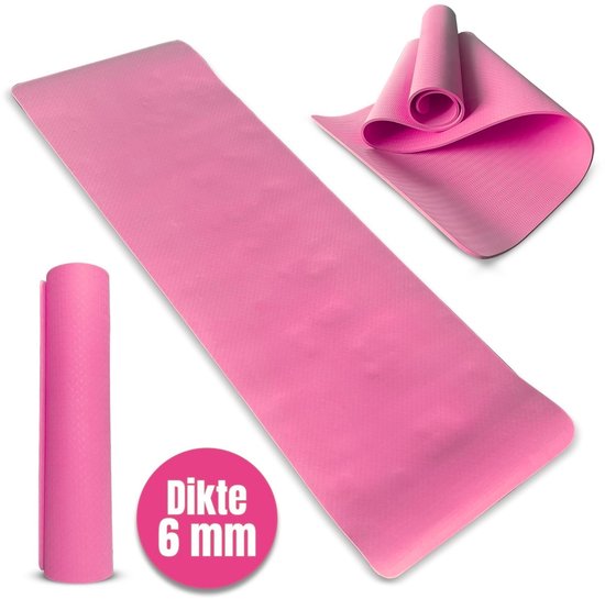 Padisport TPE Yogamat Roze – Pilates Mat – Yoga Mat Anti Slip - Pilatesmat - Yogamat - Fitnessmat van Padisport