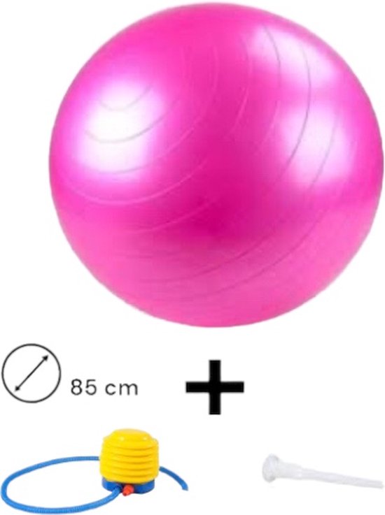 Padisport - Yoga Bal - 85 Cm - Zwangerschapsbal - Yoga Bal Inclusief Pomp - Fitnessbal - Pilates Bal - Yoga Bal Roze - Yoga Bal 85 Cm - Yoga - Fitness - Roze van Padisport