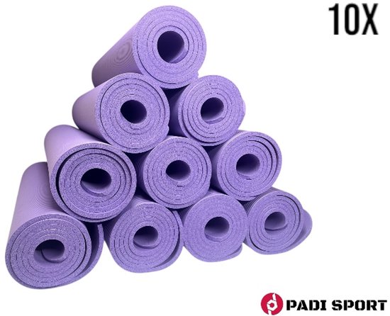 Padisport Yoga Mat Paars 10x - Yoga Mat Extra Dik - Pilates Mat - Dikke Yogamat - Yoga Mat Anti Slip van Merkloos