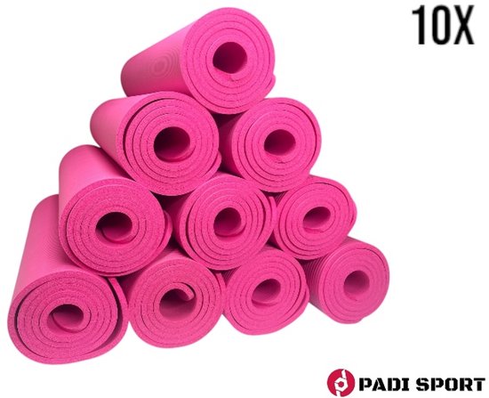 Padisport Yoga Mat Roze 10x - Yoga Mat Extra Dik - Pilates Mat - Dikke Yogamat - Yoga Mat Anti Slip van Merkloos