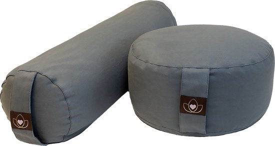 Pakket bolster en meditatiekussen - antraciet van Merkloos
