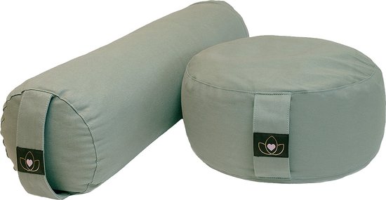 Pakket bolster en meditatiekussen - asgroen van Yogi & Yogini