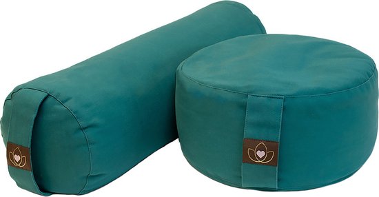 Pakket bolster en meditatiekussen - donkergroen van Yogi & Yogini
