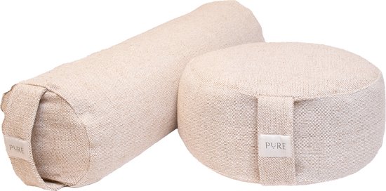 Pakket bolster en meditatiekussen - jute van Merkloos