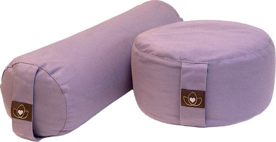Pakket bolster en meditatiekussen - lavendel van Yogi & Yogini