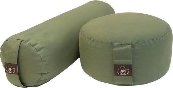 Pakket bolster en meditatiekussen - olijfgroen van Pure Mindfulness