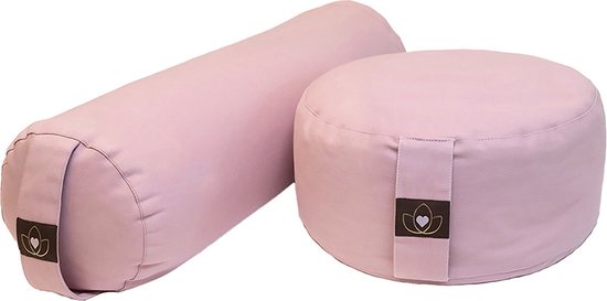 Pakket bolster en meditatiekussen - oudroze van Merkloos