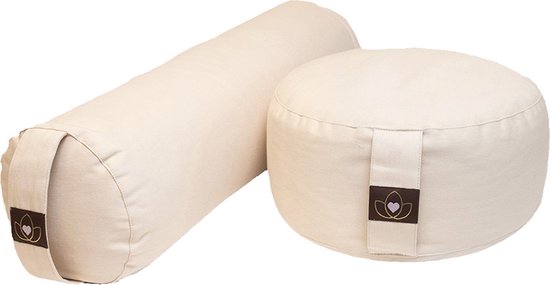 Pakket bolster en meditatiekussen - sand van Merkloos