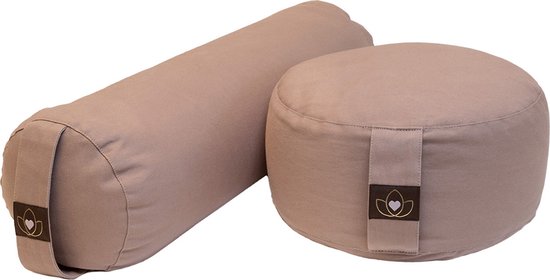 Pakket bolster en meditatiekussen - taupe van Pure Mindfulness