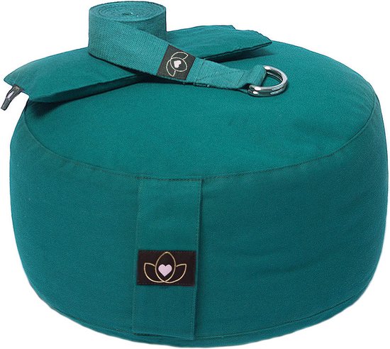 Pakket meditatiekussen, oogkussen en riem donkergroen - Lotus van Lotus