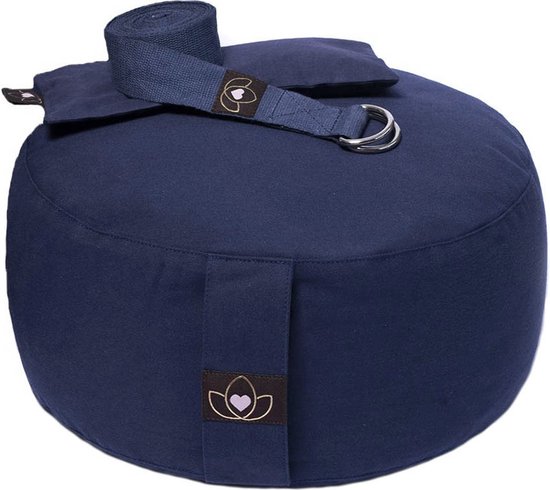 Pakket meditatiekussen, oogkussen en riem indigo - Lotus van Lotus