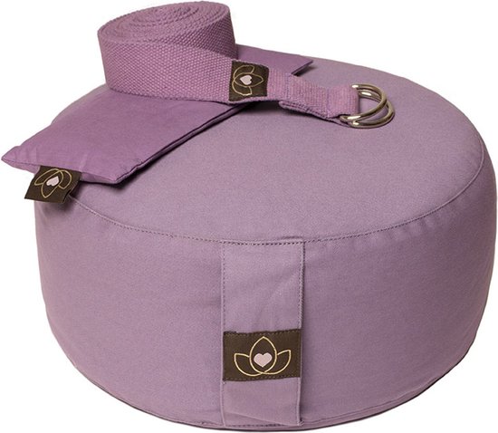 Pakket meditatiekussen, oogkussen en riem lavendel - Lotus van Lotus