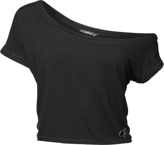 Papillon Off-shoulder Sportshirt Kort Zwart Maat Xs van Papillon