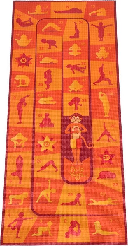 Peda Yoga Kinder Mat met oefeningen - Yogamat kinderen - Kinder Yogamat van Opblaasfiguur