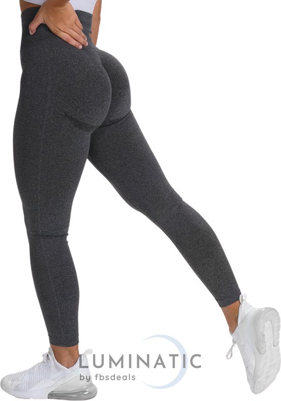 Perform Legging - Fitness Legging - Sportlegging Dames - Yoga Legging - High Waist Legging - Yoga Kleding Dames - Yoga Broek Dames - Sportkleding Dames - Sportbroek Dames - Legging & Shapewear Dames | Luminatic® | Donker Grijs | S van Merkloos