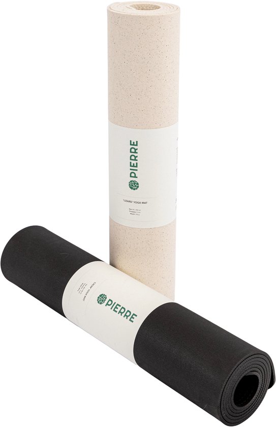 Pierre Sports - Black & White Yoga Collectie - Set van Twee Yogamatten - Licht om dragen - Made in Europa - 190 x 60 x 0.5cm van Merkloos