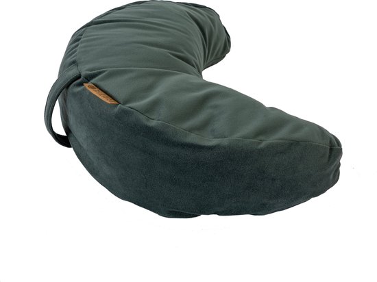 Pierre Sports Halve Maan Yoga Kussen - Donkergroen - Gevuld met Hennepvezels - 22x40x12cm