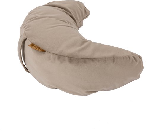 Pierre Sports Halve Maan Yoga Kussen - Lichtbruin - Gevuld met Kapok - 22x40x12cm