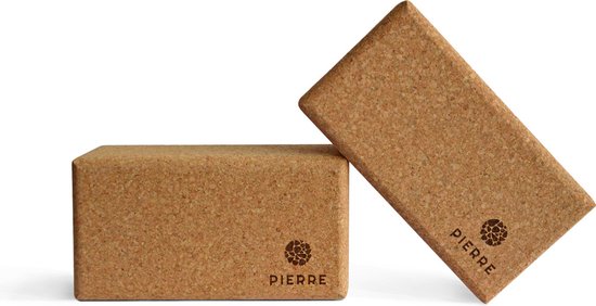 Pierre Sports - Yogablokken set van 2 - Kurk - Yoga en Pilates - Duurzaam Materiaal - Recycled van Pierre Sports