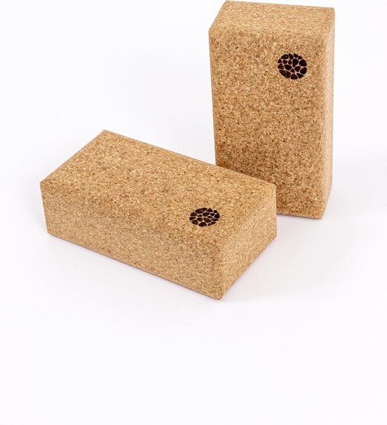 Pierre Sports - Yogablokken set van 2 - Kurk - Yoga en Pilates - Duurzaam Materiaal - Recycled van Pierre Sports