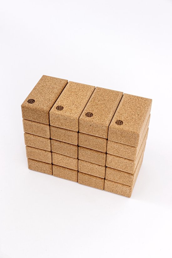 Pierre Sports Yogablokken Set van 20 Stuks - Kurk - Duurzaam Materiaal - Yoga en Pilates - Professioneel Gebruik van Pierre Sports