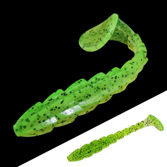 PikeAttack-RibRush-Shad-Softbait-11.5cm-Groen van PikeAttack