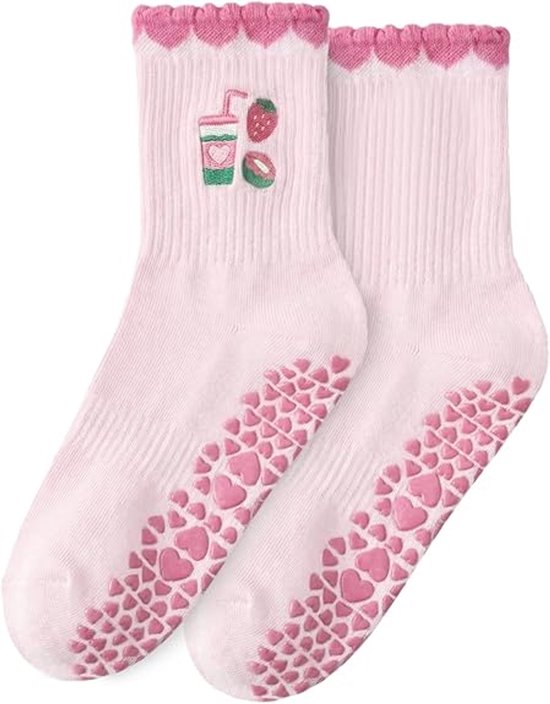 Pilates grip sokken voor dames, yoga grip sokken, schattige barre antislip sport sokken, sport sokken met goede grip voor workouts van Merkloos
