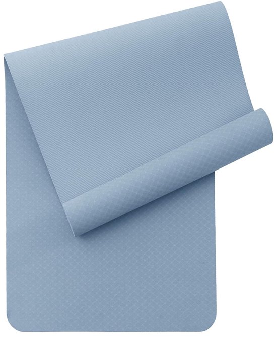 Pilates Mat Antislip Extra Groot – Yogamat met Draagriem | 183 × 81 × 0,6 cm, Blauw van Merkloos