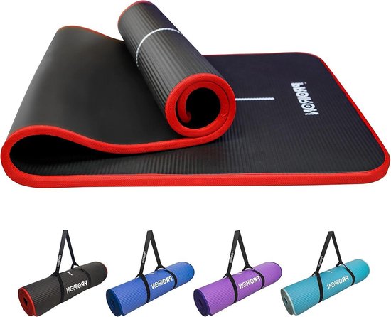 Pilates mat Oefening yogamat Extra dikke schuimmat Gym Fitness matten voor Workout Home Gym Outdoor gebruik met draagriem - 1800 mm x 610 mm x 15 mm van Plyopic