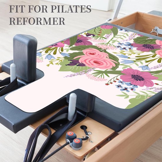 Pilates Reformer Mat - Yoga Mat - Hygiënisch Trainen - Zweetabsorberend - 100x100 cm - roze van Pilates Reformer Mat