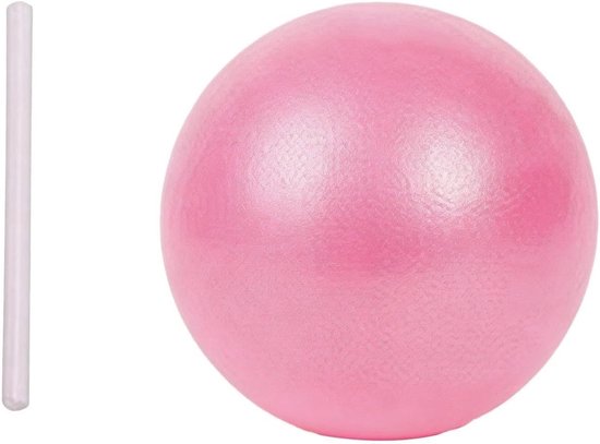 Pilatesbal 25 cm met elastische band, eenvoudig opblazen zonder pomp voor fitness, yoga, core training en buikoefeningen