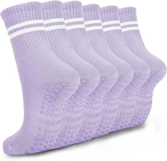 Pilatessokken, yogasokken met grip voor dames, antislip sokken voor blote voeten, workout sokken, crew sokken voor zwangere vrouwen, balletsokken. van Merkloos