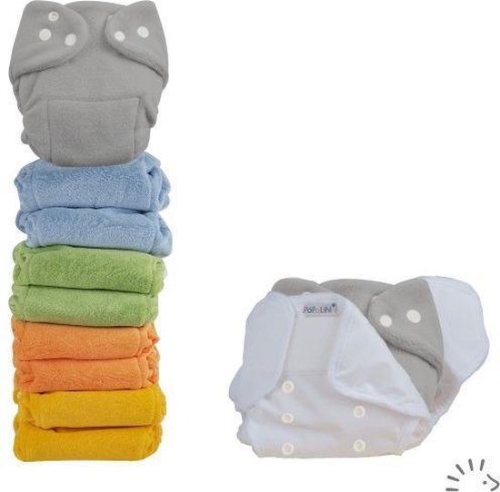Popolini Newborn MiniSnap Rainbow Set (wasbare luiers) van POPO