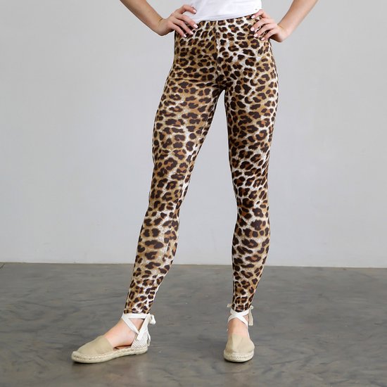 Positive Pants dames legging panterprint – middel/hoge taille shaping legging – comfortabel stretchmateriaal – XS/S/M van Merkloos