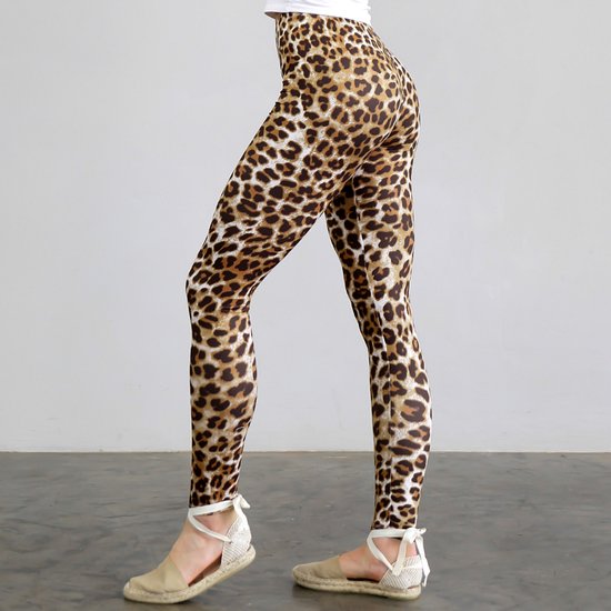 Positive Pants dames legging panterprint – middel/hoge taille shaping legging – comfortabel stretchmateriaal – XS/S/M van Positive Pants