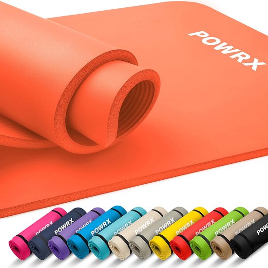 POWRX Gymnastics Mat I Fitness Mat Slipbestendig met een riem-, tas- en trainingsposter I 190 x 60, 80 of 100 cm I Premium sportmat voor yoga, gymnastiek en pilates i tüv süd bevestigt phthalat -vrij van POWRX