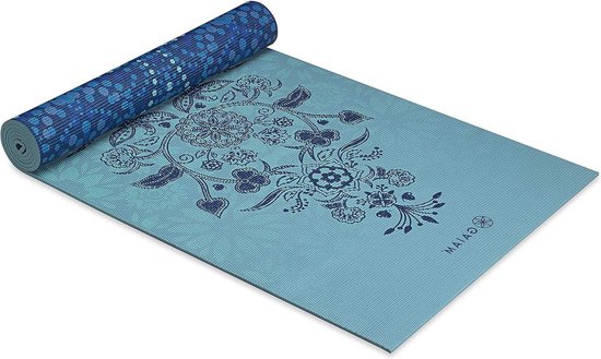 Premium 6 mm print omkeerbare extra dikke antislip oefen- en fitnessmat voor alle soorten yoga - pilates en vloertrainingen - 68" x 24" x 6mm dikke yogamat Yogamat