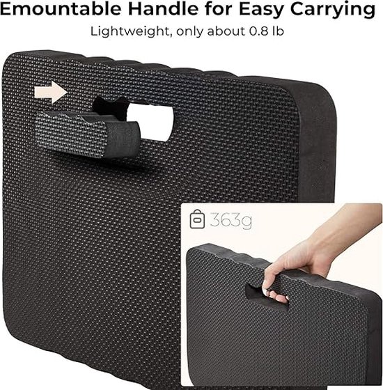 Premium Kneeling Pad 2 Pack, Comfortable Gardening Knee Pad Kneeling Mat with 2 Different Surfaces, Extra Soft EVA Foam Padding Knee Cushion for Gardening, Outdoor, Work, Yoga & Bath, Black van RED Home Club