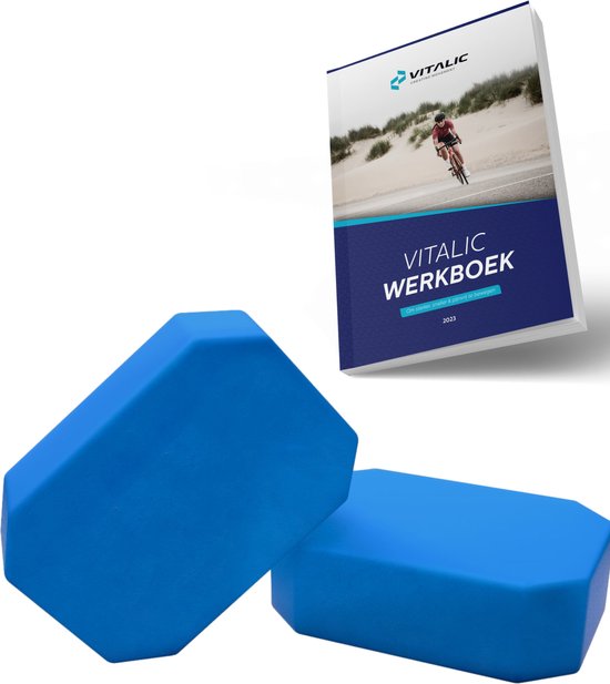 Premium Yoga Blok set van 2 met afgeronde hoeken voor meer oefeningen - Yogablokken set - Vitalic van Vitalic