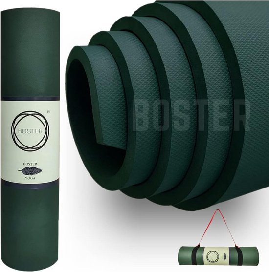 Premium yogamat dames heren met draagriem 1,8 m extra dik groot | Anti-slip | Anti-scheur | Voor yoga fitness meditatie thuis gym | Inclusief e-book 'Secrets of Yoga' van Merkloos