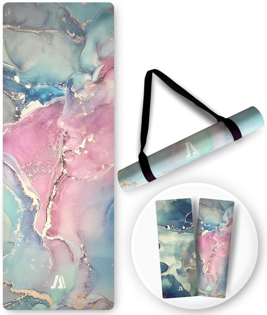 Premium yogamat - extreem antislip, huidvriendelijk en , hoogwaardige materialen, natuurlijk rubber, ECO-PU, krasbestendige antislip-coating, incl. draagriem van Liforme