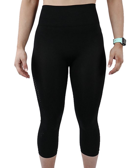 Pretty Polly Capri Legging - Active Wear - 3/4 legging - Zacht - Naadloos - Ademend - Comfort - Bewegingsvrijheid - Gerecycled Garen - Yoga - Pilates - XL - Zwart van Pretty Polly