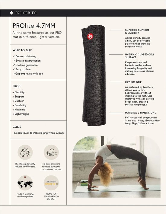 PRO Lite Mat 71/Peacock 4.7mm van Manduka