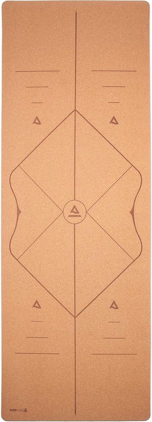 Pro Yogamat kurk 200 x 66 cm - Testwinnaar - Prijs/prestatie - Zeer goed - Inclusief draagriem en yogatas van Merkloos