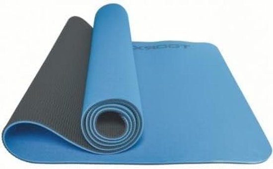 Professionele Yogamat - Tweekleurige Mat - Fitness Oefeningen - Anti-slip Oppervlak - 183x60 cm - Blauw Antraciet