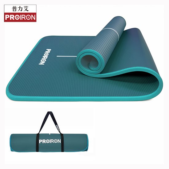 PROIRON NBR Yogamat - 183 x 66 cm - 10 mm dik - Verstevigde randen - Donkergroen