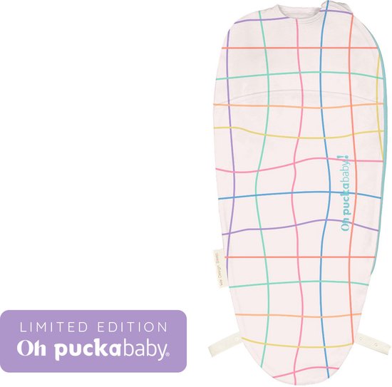 Puckababy Piep Inbakerslaapzakje baby (0-3m) - Funky Lines - Katoen TOG 0.5 - Zomerslaapzak van Puckababy